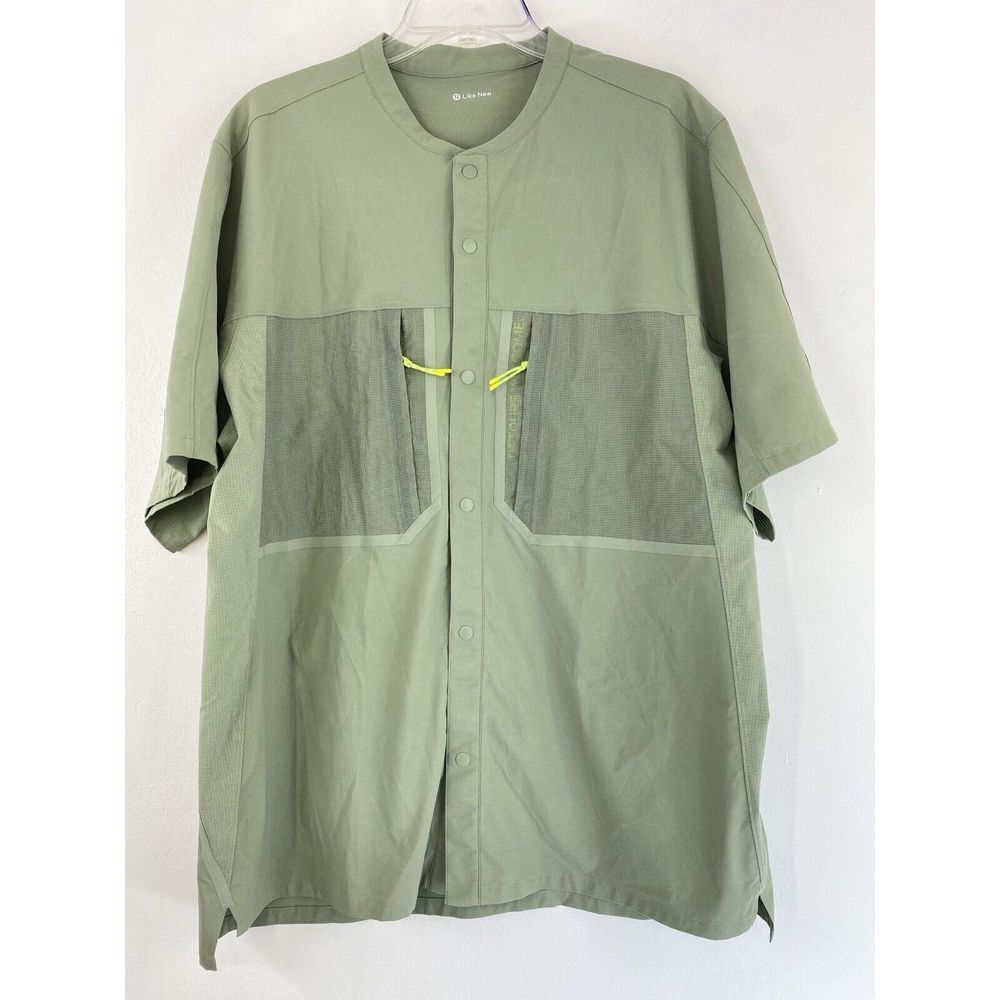 Lululemon Hiking Shirt Men's XL Water Repellent Snap‎ Button